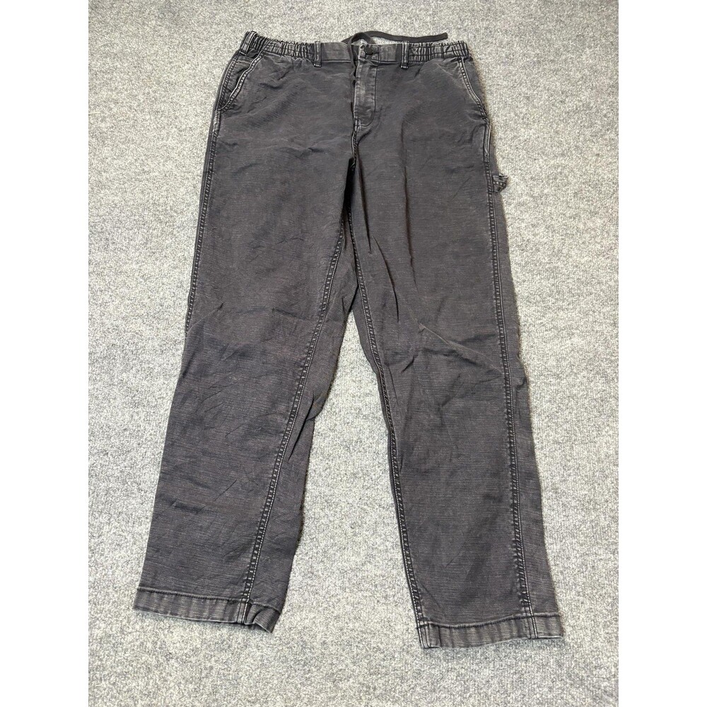 ZARA Jogger Pants Mens L 33x28 Black Relaxed Fit Denim Elastic Waist Casual